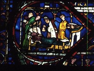 Scena della vita di San Tommaso Becket, finestre della Cappella della Trinità, c.1220 da English School